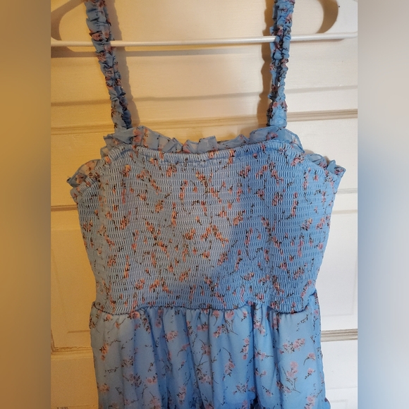 Blue Floral Ruffle Dress - Picture 7 of 7